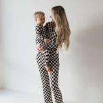 Black Checkerboard | Women's Bamboo Pajamas Milk & Baby