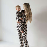 Black Checkerboard | Women's Bamboo Pajamas Milk & Baby