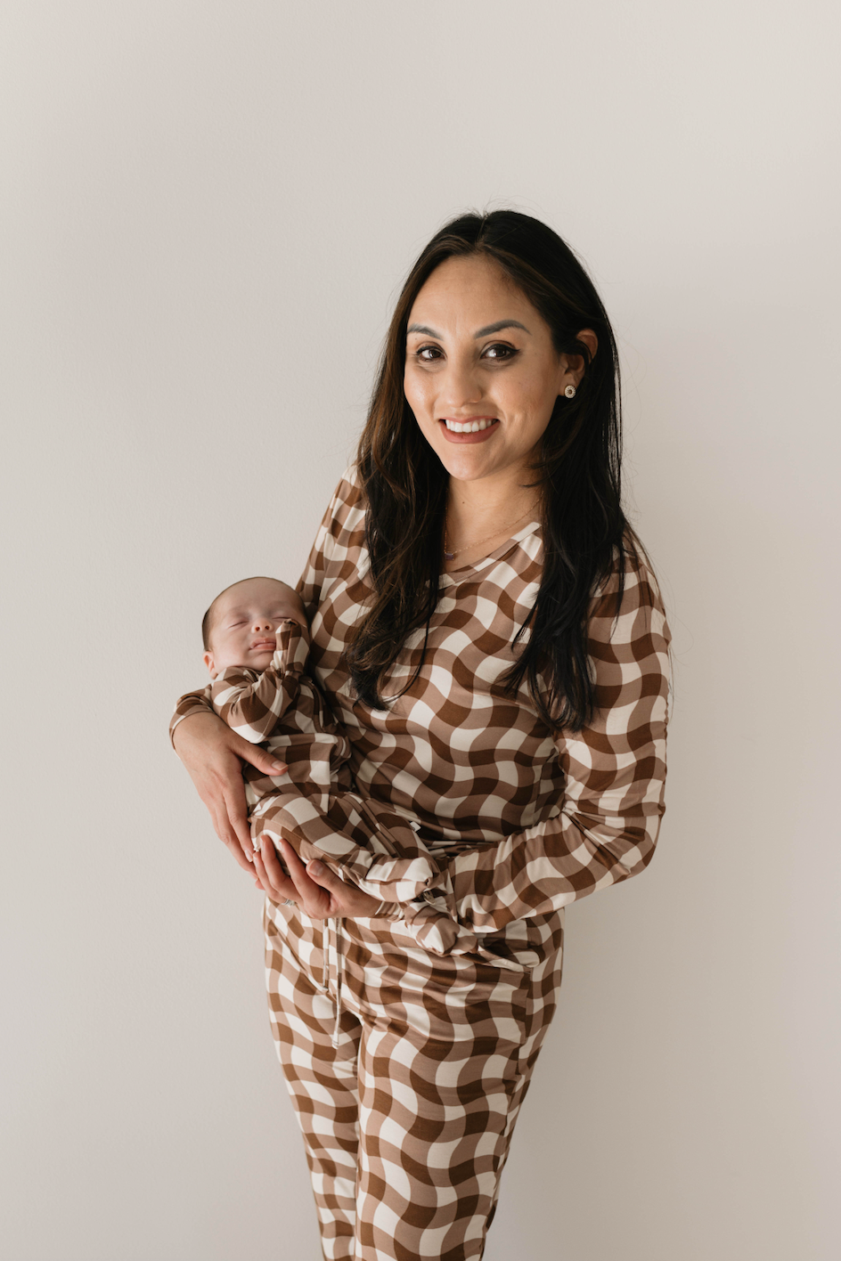 Groovy Gingham | Women's Bamboo Pajamas Milk & Baby