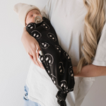 Charcoal & White ff Smile | Bamboo Swaddle | Milk & Baby