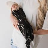 Charcoal & White ff Smile | Bamboo Swaddle | Milk & Baby