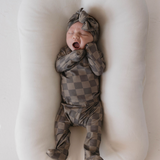 Faded Brown Checkerboard | Sleepy Time Set | Milk & Baby