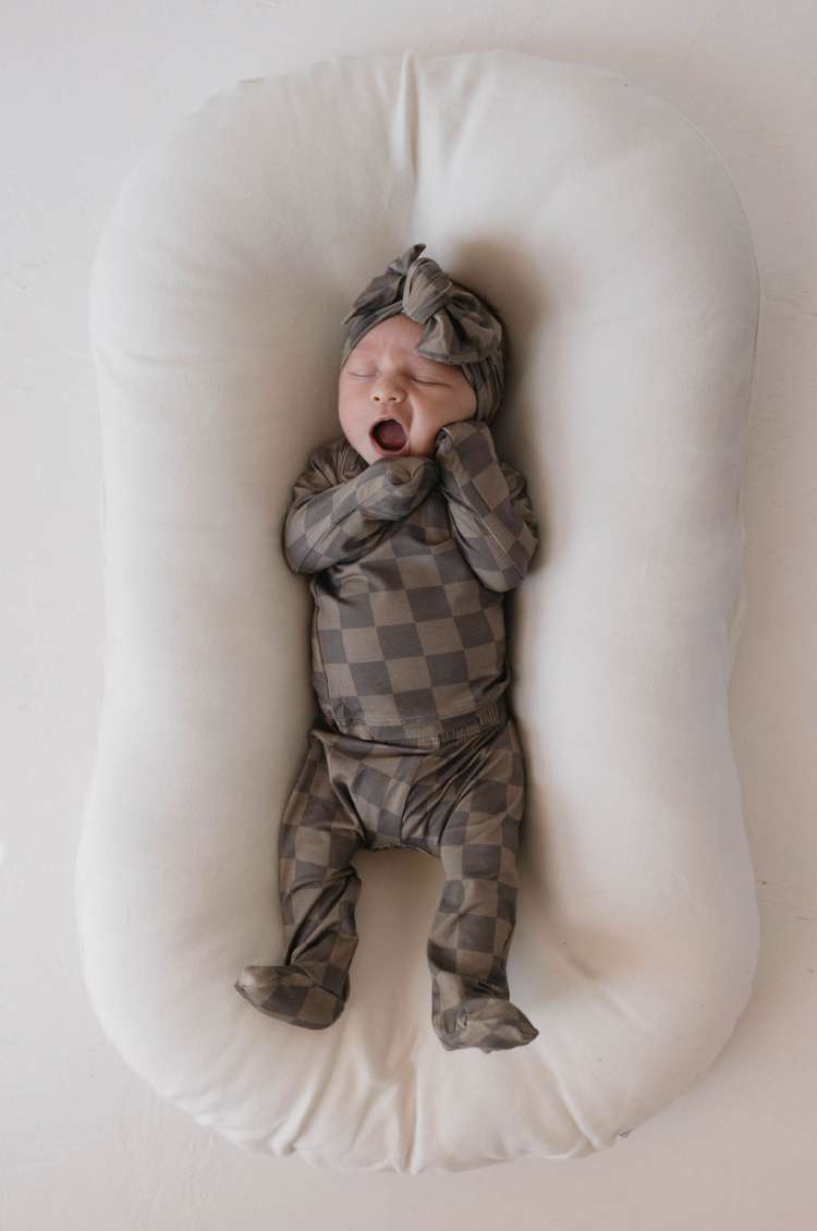 Faded Brown Checkerboard | Sleepy Time Set Milk & Baby