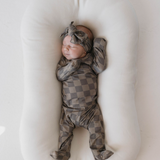 Faded Brown Checkerboard | Sleepy Time Set | Milk & Baby