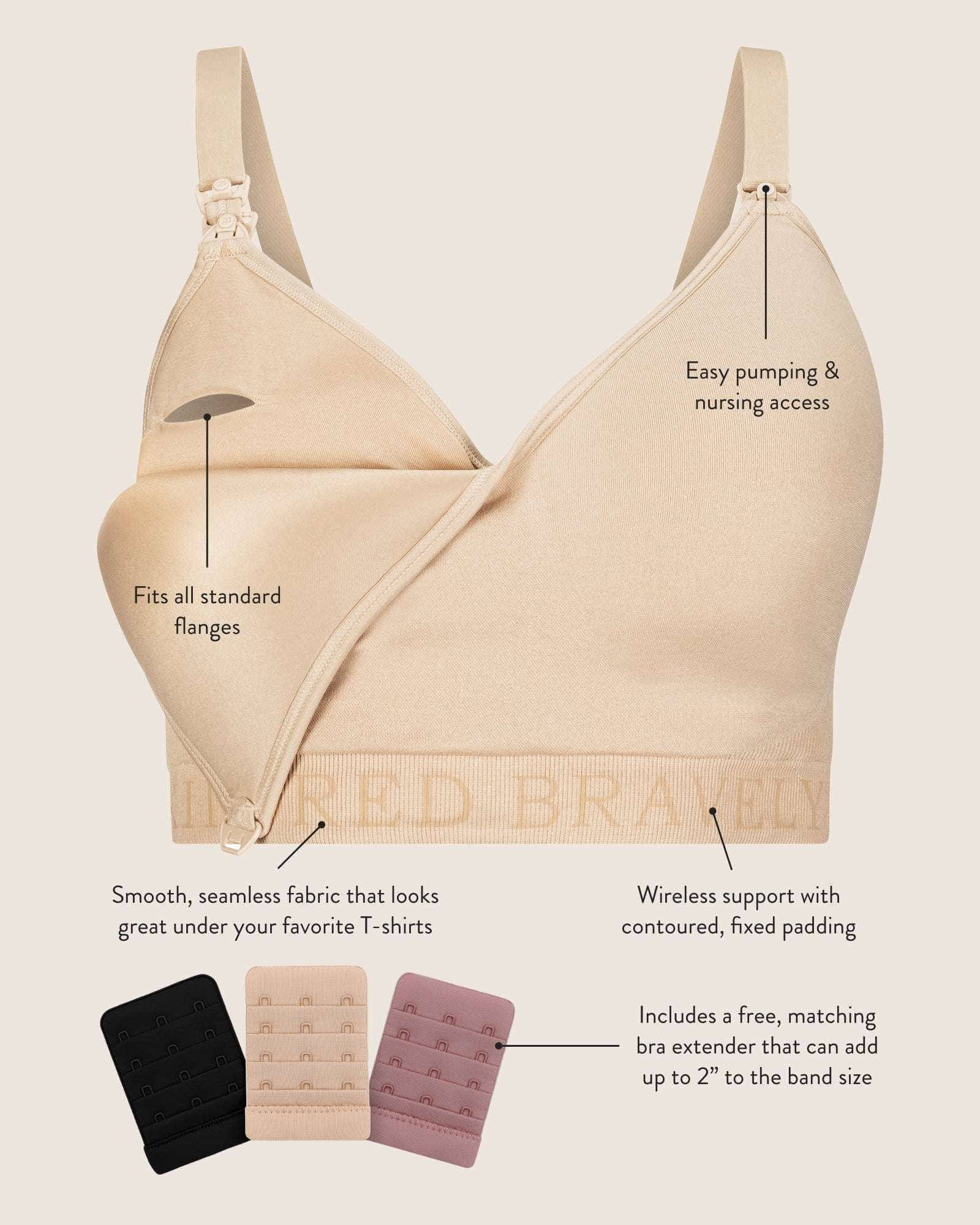 Signature Sublime® Contour Pumping & Nursing Bra | Beige | Milk & Baby