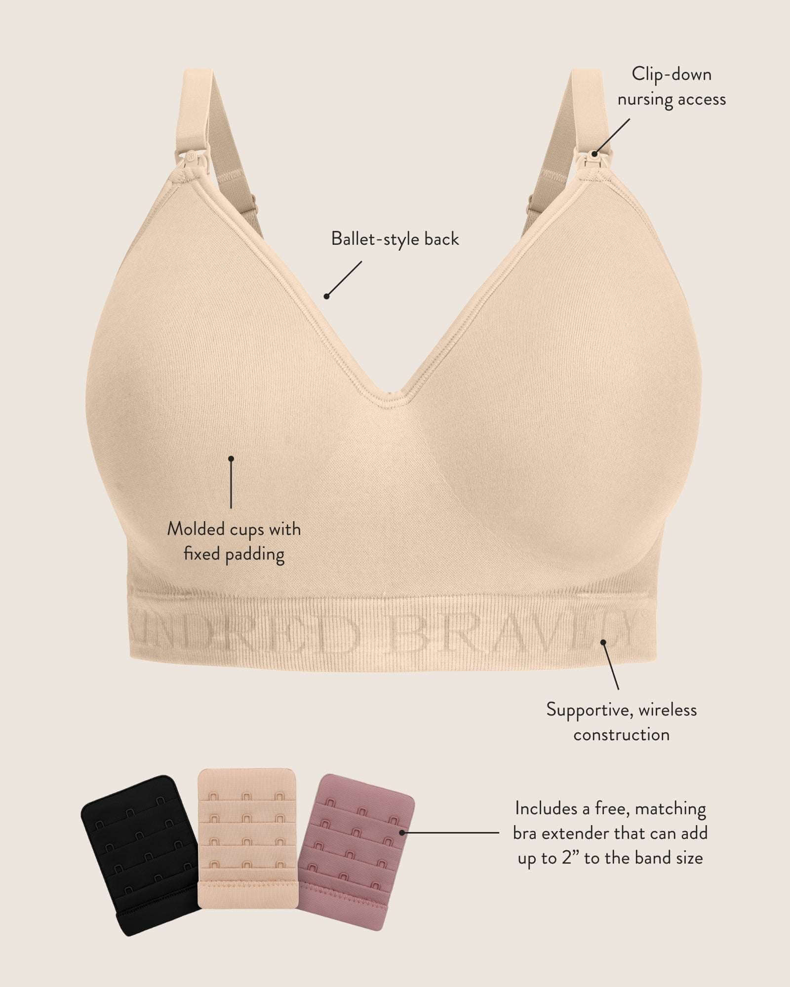 Signature Sublime® Contour Maternity & Nursing Bra | Beige | Milk & Baby