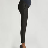 Slim Leg Maternity Work Pants in Black