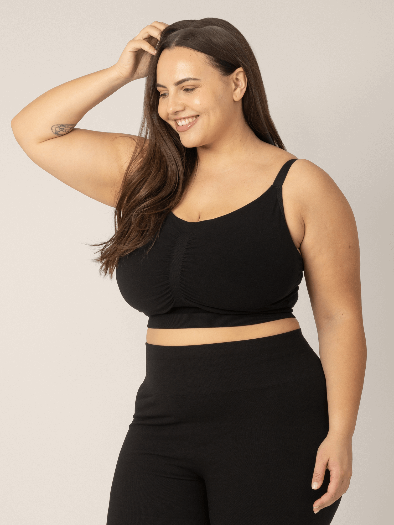 Sublime® Bamboo Hands-Free Pumping Lounge & Sleep Bra | Black | Milk & Baby