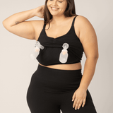 Sublime® Bamboo Hands-Free Pumping Lounge & Sleep Bra | Black | Milk & Baby