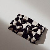 Bamboo Head Wrap | Black Checkerboard