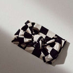 Black Checkerboard | Bamboo Head Wrap Milk & Baby