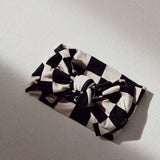 Black Checkerboard  | Bamboo Baby Head Wrap | milk & baby