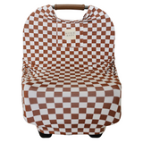 Rust Checkered Bamboo Multi-Use Cover | Milk & Baby