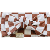 Rust Checkered Bamboo Head Wrap | Milk & Baby