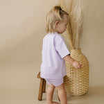 Bamboo Tee & Bike Shorts Set Milk & Baby