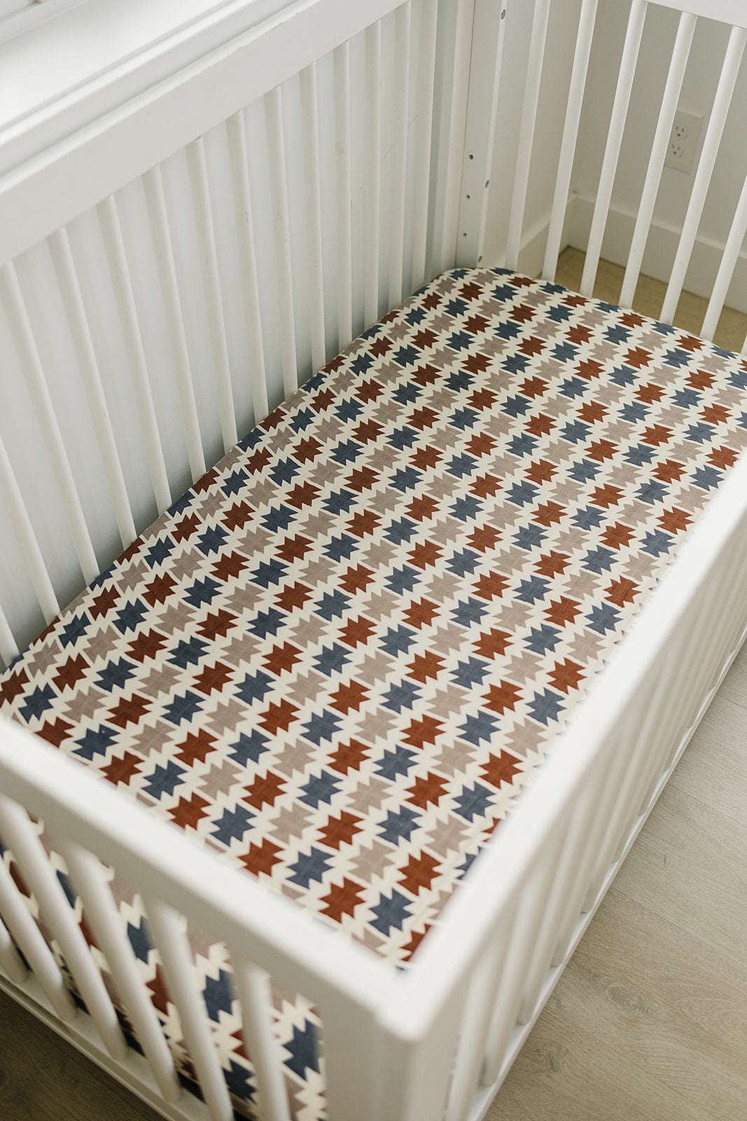 Western Aztec Muslin Crib Sheet Milk & Baby