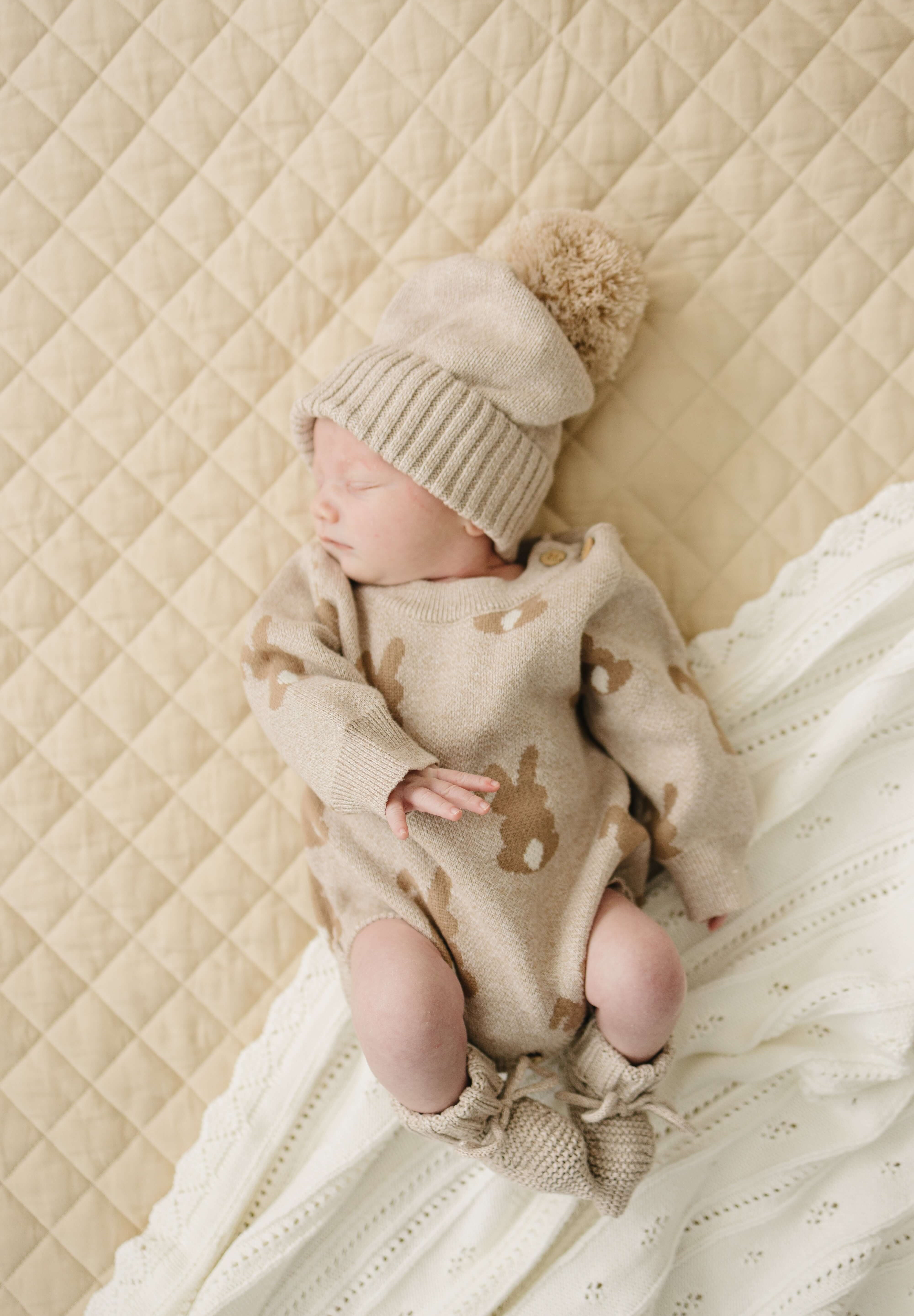 Luna + Luca Bunny Jacquard Romper | Milk & Baby