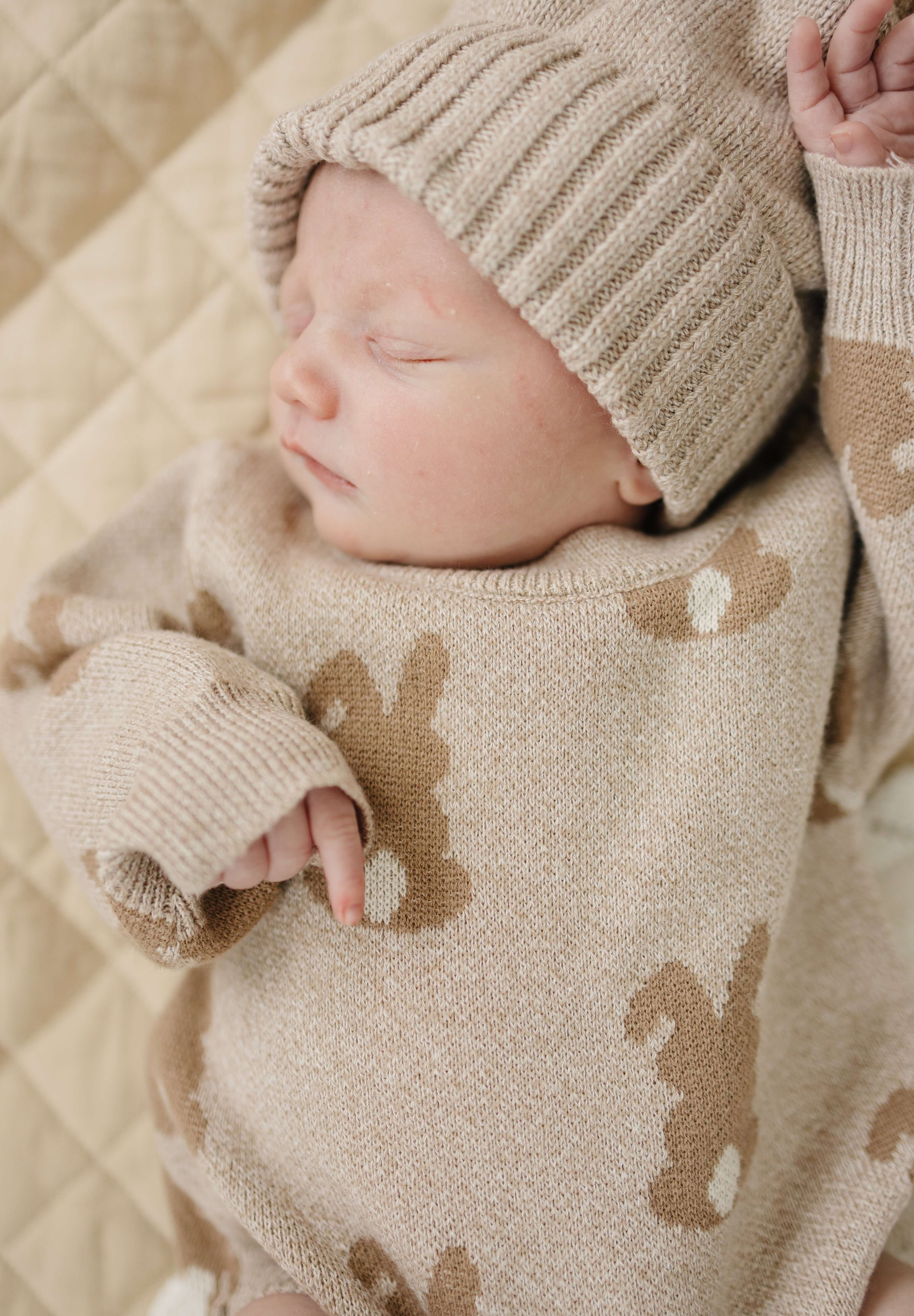 Luna + Luca Bunny Jacquard Romper | Milk & Baby