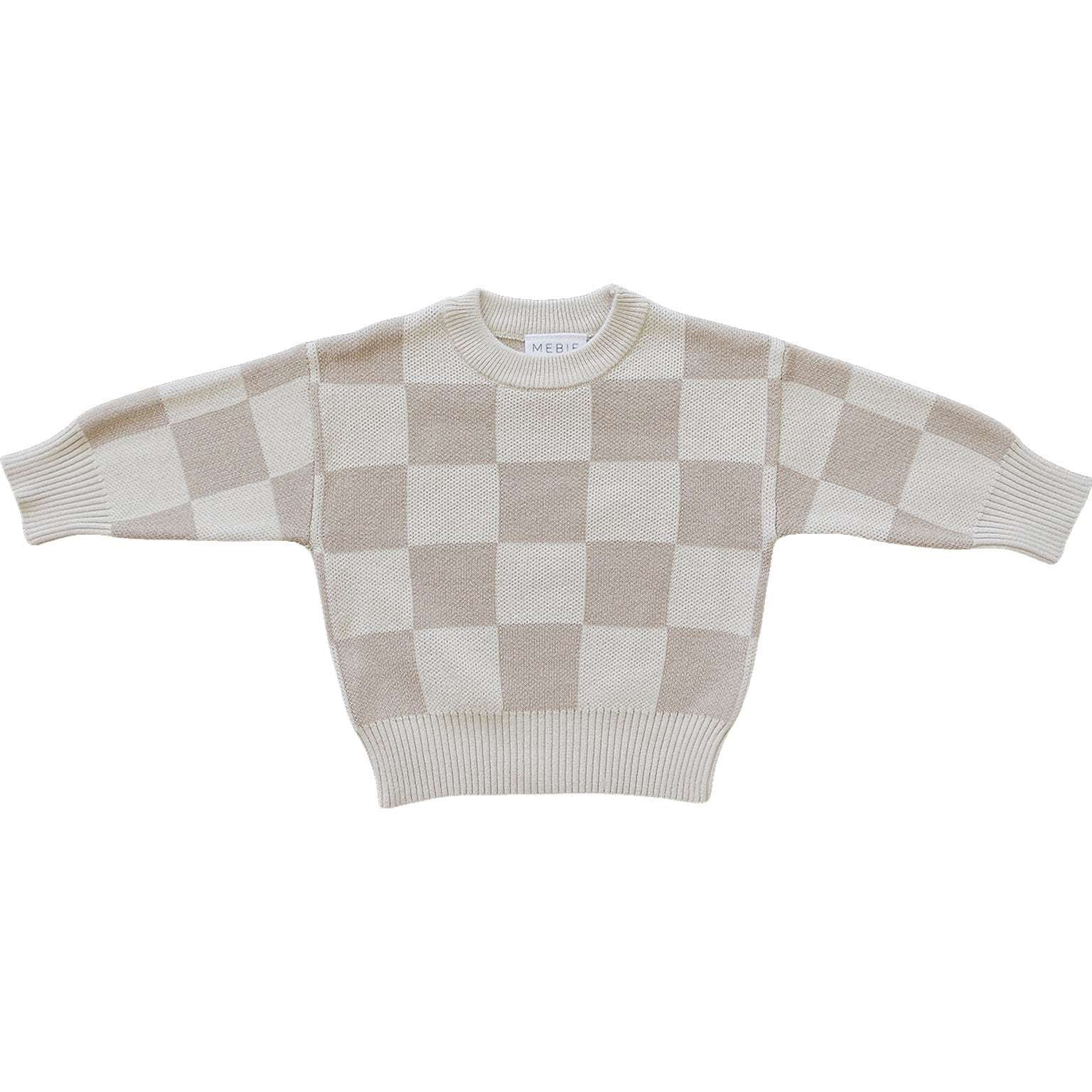 Checkered Knit Sweater Milk & Baby