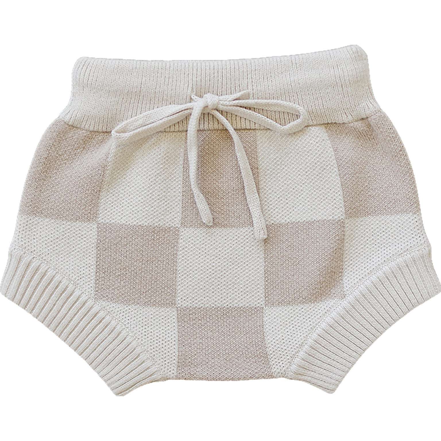 Checkered Knit Bloomers Milk & Baby