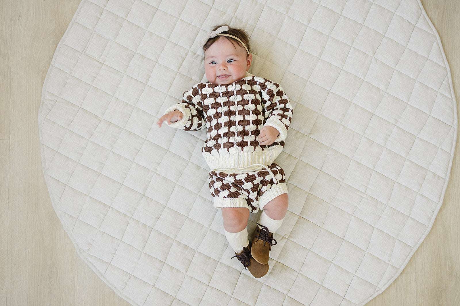 Brown + Cream Knit Bloomers Milk & Baby