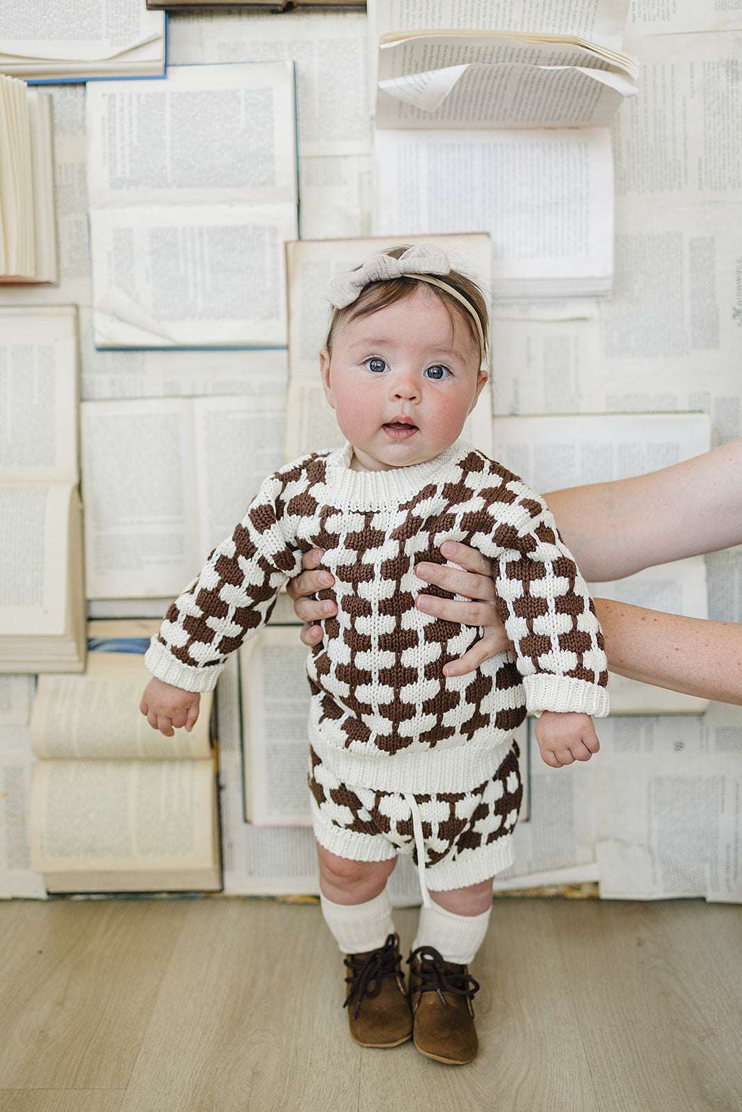 Brown + Cream Knit Bloomers Milk & Baby