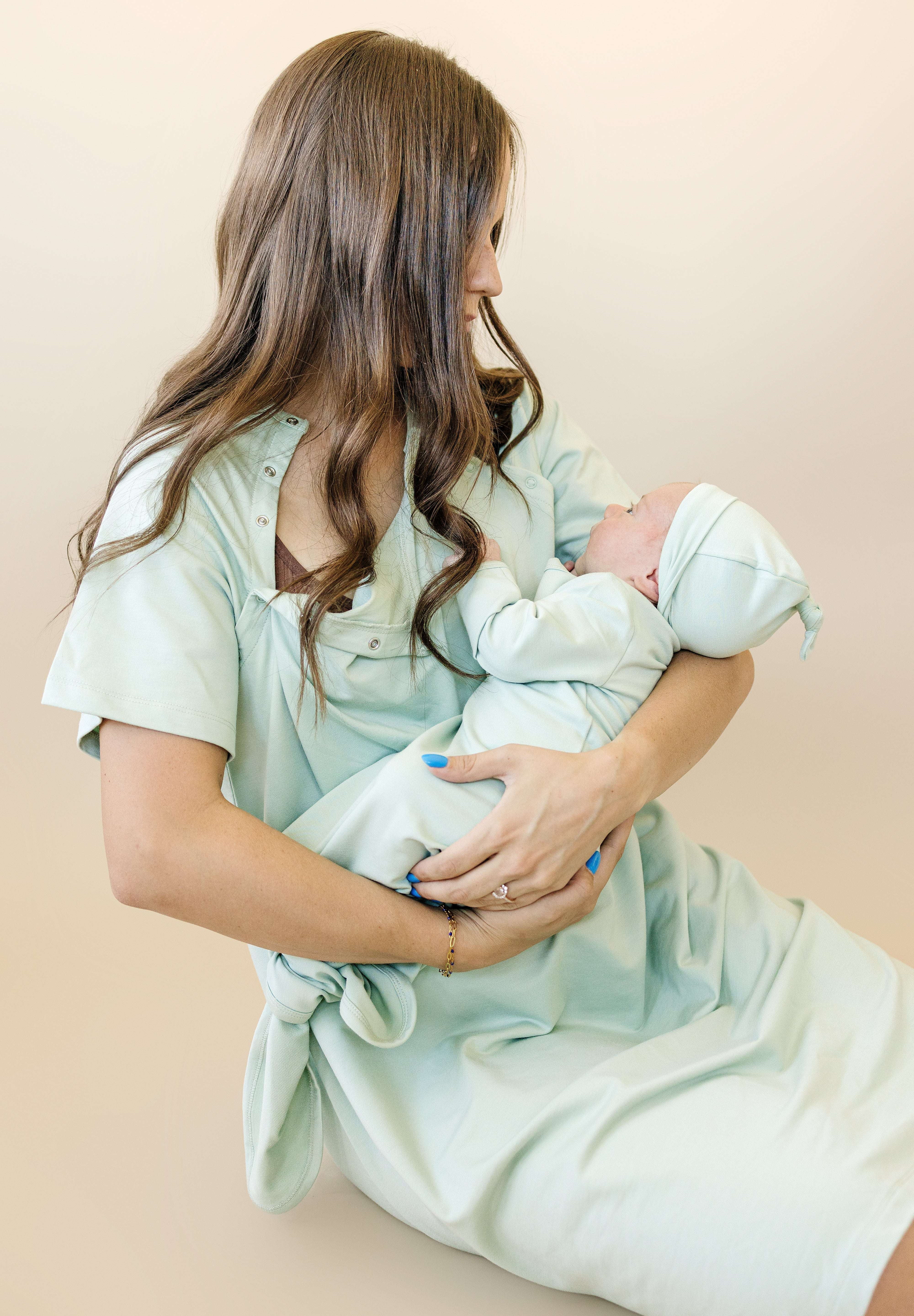 Bamboo Labor & Delivery Gown Milk & Baby