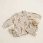 Luna + Luca Bunny Jacquard Romper | Milk & Baby