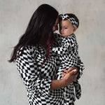 B&W Wavy Checker | Women's Flare Set (Long Sleeve) Milk & Baby