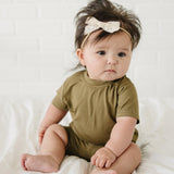 Bamboo Tee & Bike Shorts Set Milk & Baby