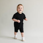 Bamboo Tee & Bike Shorts Set Milk & Baby