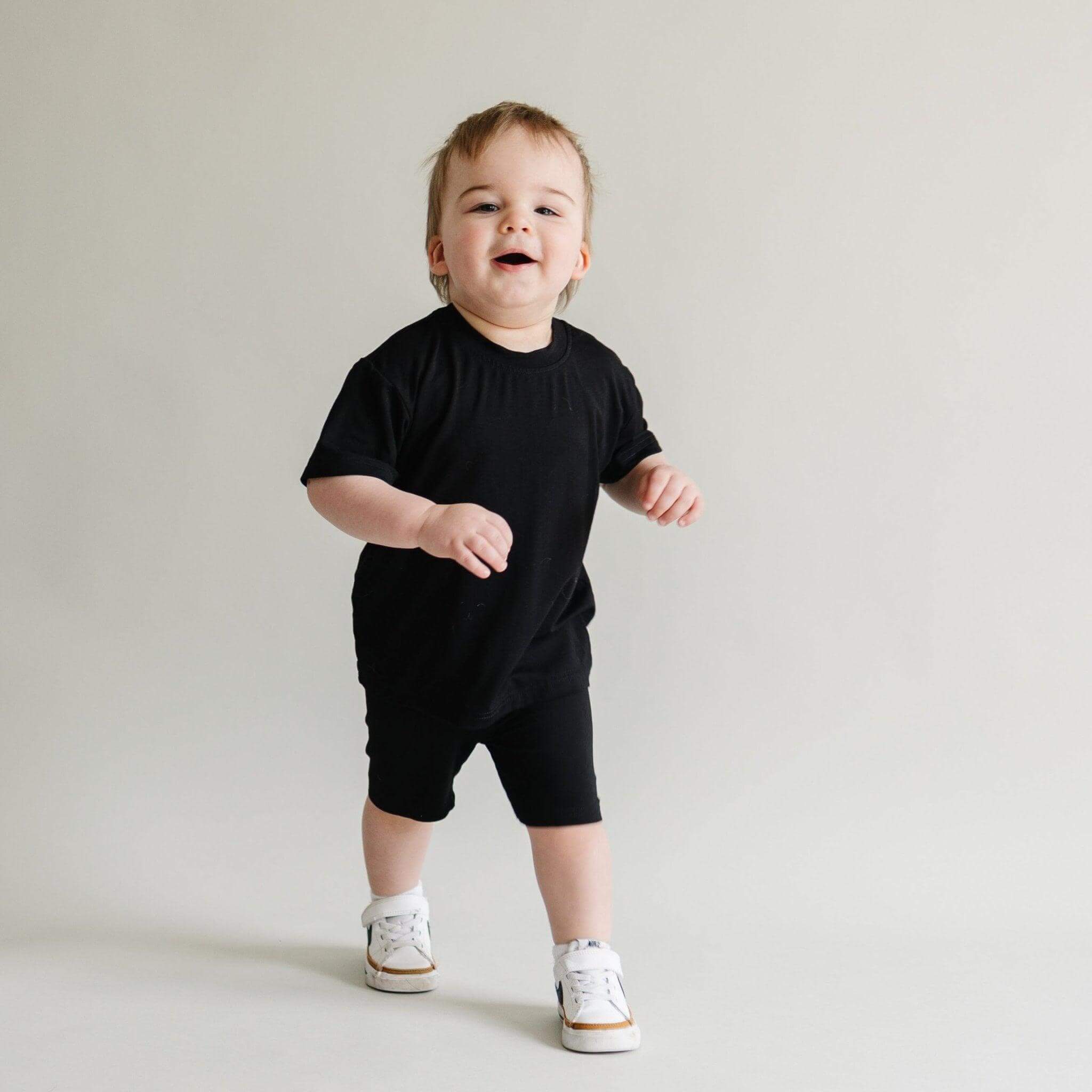 Little Joy Co. Bamboo Tee & Bike Shorts | Milk & Baby