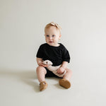 Bamboo Tee & Bike Shorts Set Milk & Baby