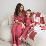 Berry Ribbed | Women's Flare Set