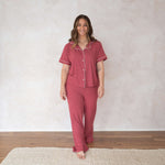 Berry Ribbed | Women's Flare Set Milk & Baby