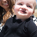 Onyx Ribbed | Bamboo Zip Romper | Milk & Baby