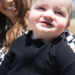 Onyx Ribbed | Bamboo Zip Romper | Milk & Baby 