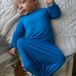 Blue Knotted Newborn Gown Set Milk & Baby