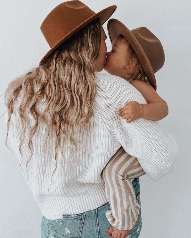 Bordeaux Flat Brim Hats | Mommy & Me Milk & Baby