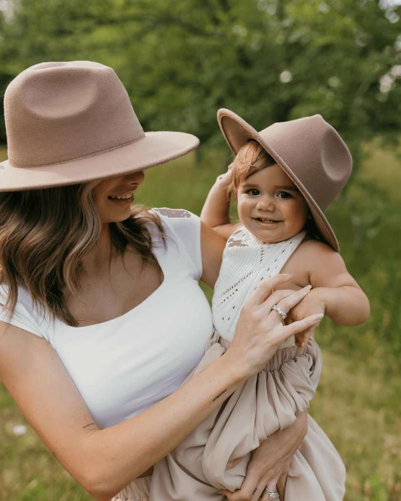 Bordeaux Flat Brim Hats | Mommy & Me Milk & Baby