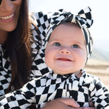 B&W Wavy Checker | Bamboo Head Wrap Milk & Baby