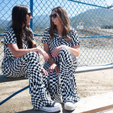 B&W Wavy Checker | Women's Flare Set