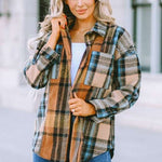 Women Plaid Buttoned Shirt Milk & Baby