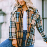 Women Plaid Buttoned Shirt Milk & Baby