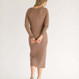 Cassie Quarter Button Knit Midi Dress