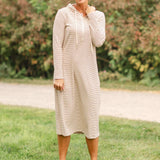 Cayla Quarter Zip Striped Maxi Dress