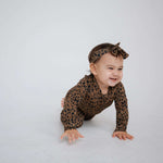 Cheetah | Bamboo Zip Romper Milk & Baby