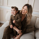 Cheetah | Bamboo Zip Romper Milk & Baby