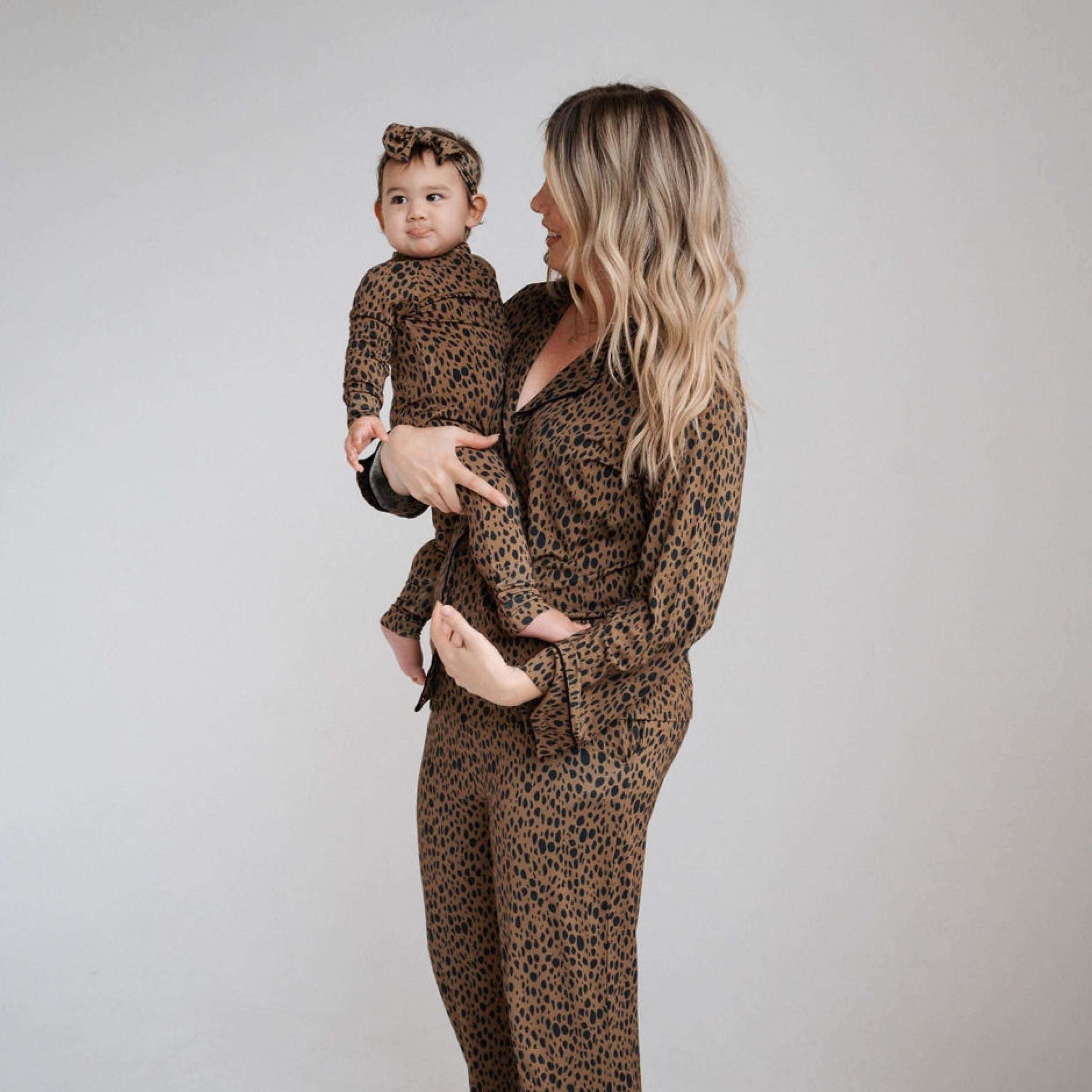 Cheetah | Bamboo Zip Romper Milk & Baby