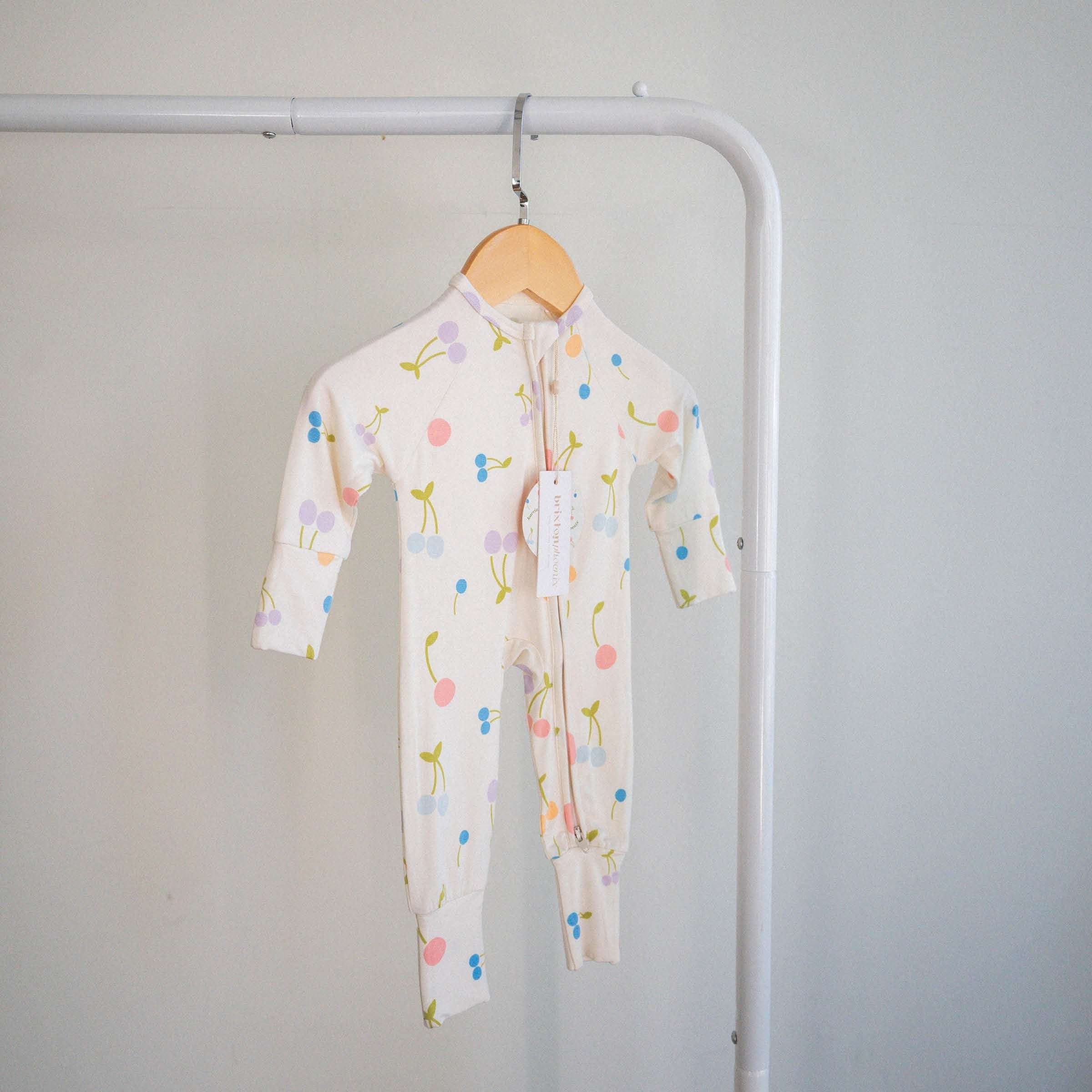 Cherry Pop | Bamboo Zip Romper Milk & Baby